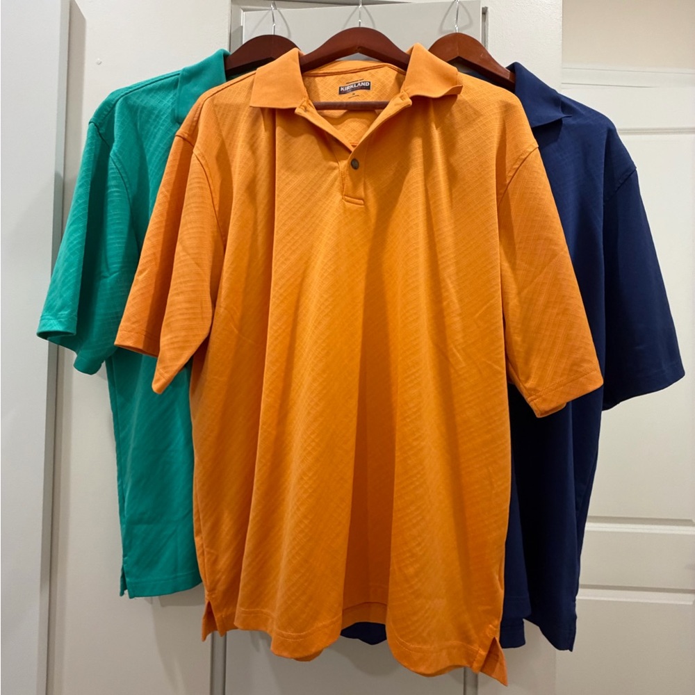 Bundle Kirklands Classic Orange, Green & Blue Polo Men’s Short Sleeve XL